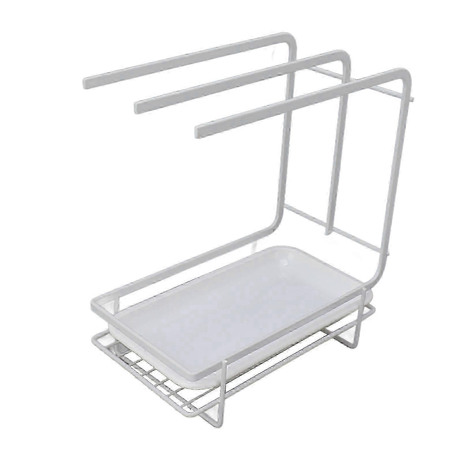 Quick-Drying Rustproof Sponge Holder with Drain Pan for Kitchen and Bathroom Sink Organisation