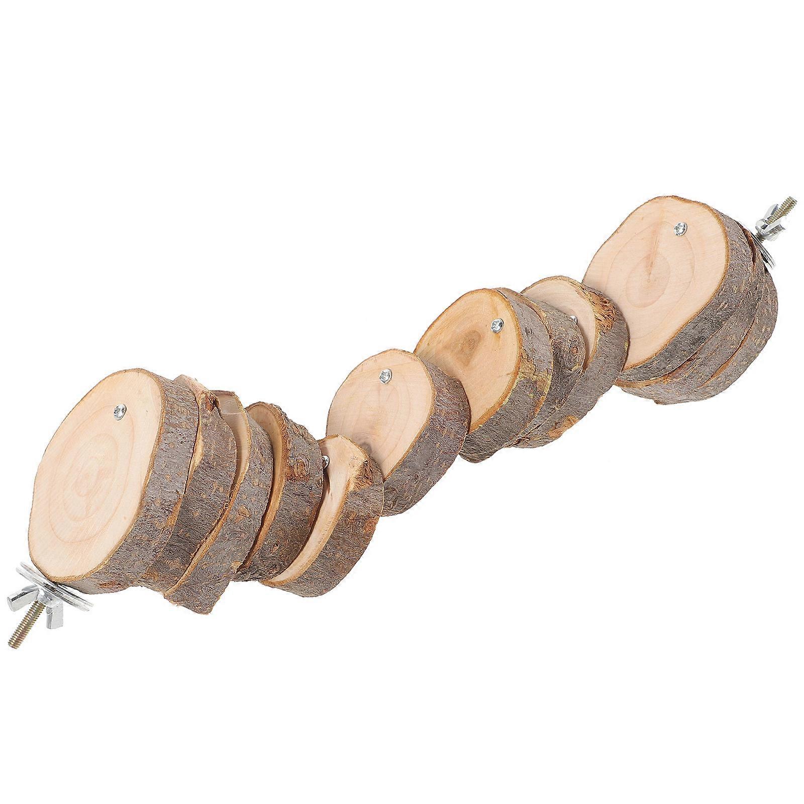 Natural Wooden Parrot Ladder Toy For Small Pets Like Hamsters And Ferrets In Beige For Playing 4Pcs