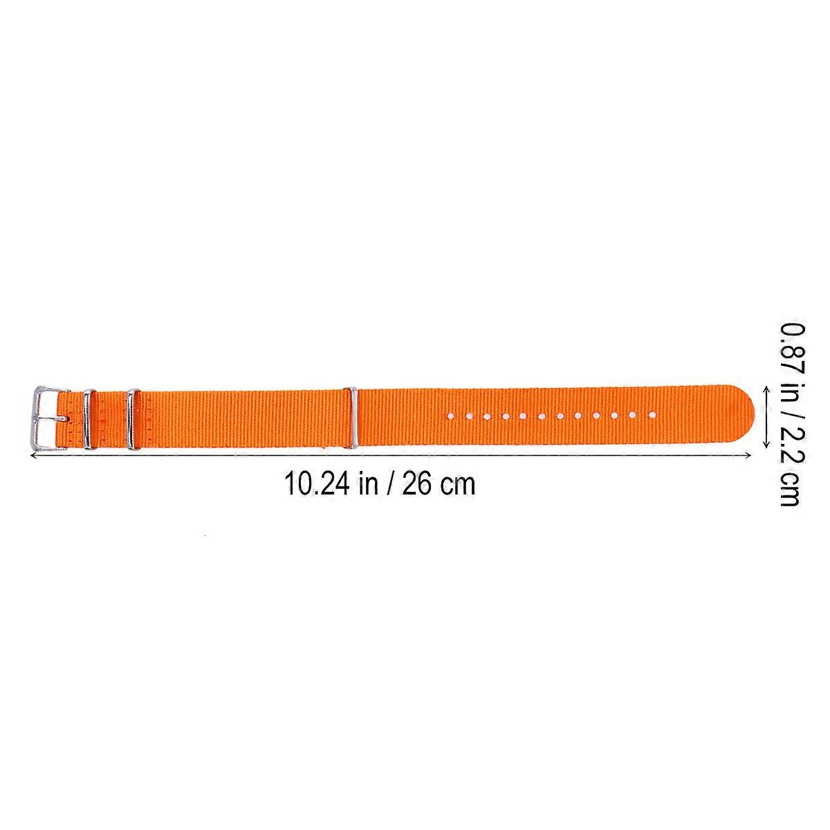 Orange Nylon Watch Strap for Watch Use Durable Woven Wristband