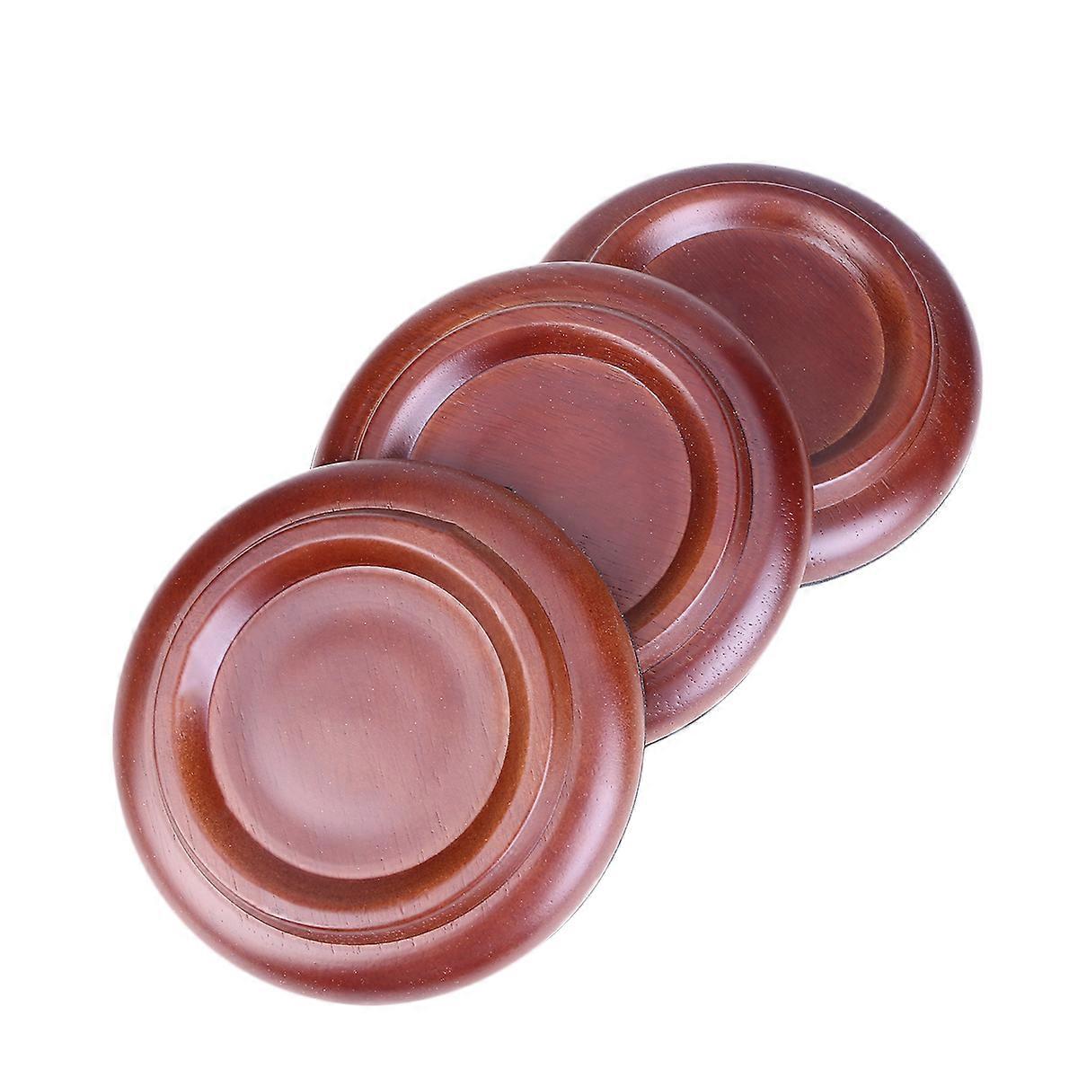 Piano Caster Cups Solid Wood for Floor Protection 9Pcs Brown