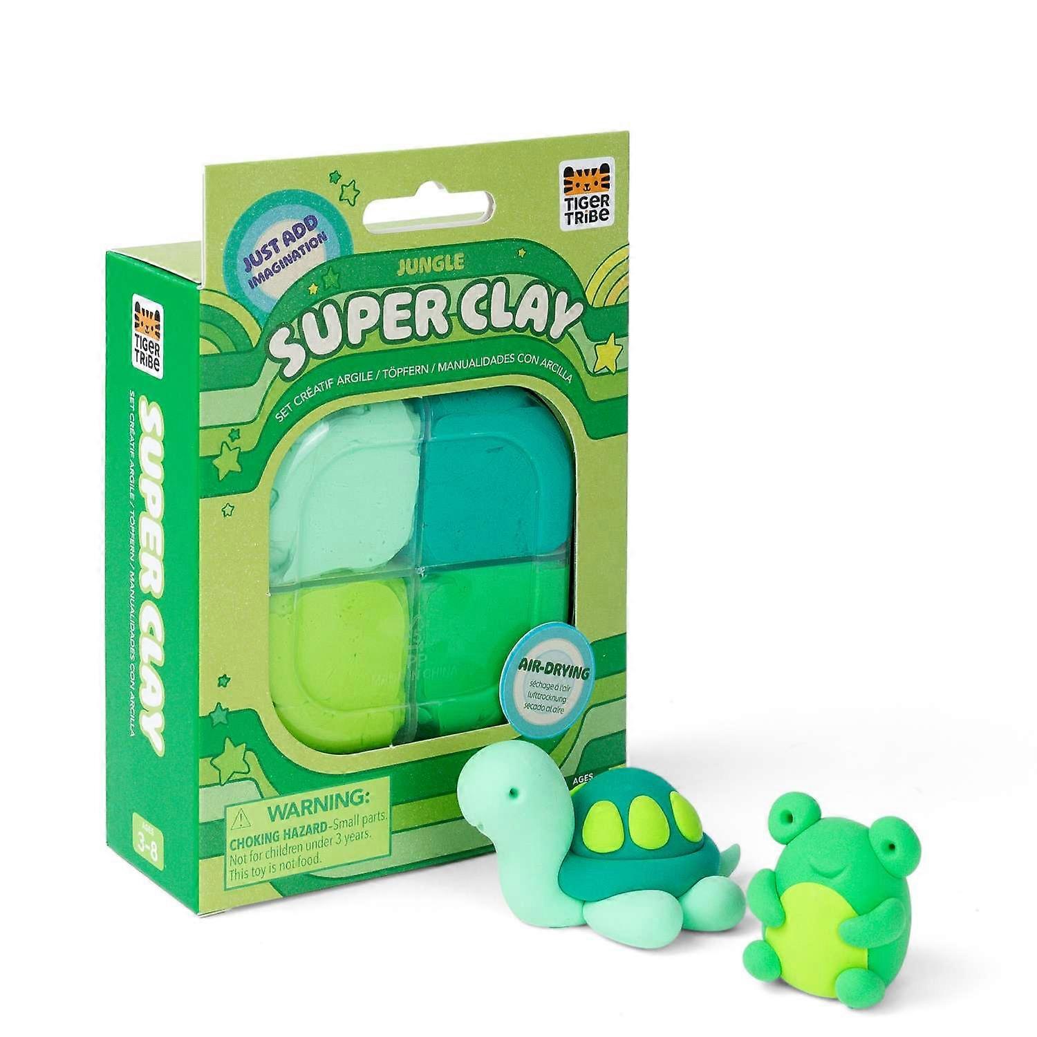 Tiger Tribe Super Clay Jungle- Green Air Dry Modelling Kit, Crafts for Kids