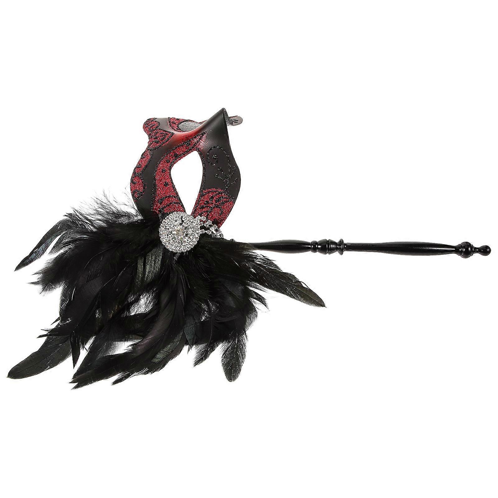 Red Masquerade Mask for Party Half Face Mask 4Pcs Handheld and Festival Use