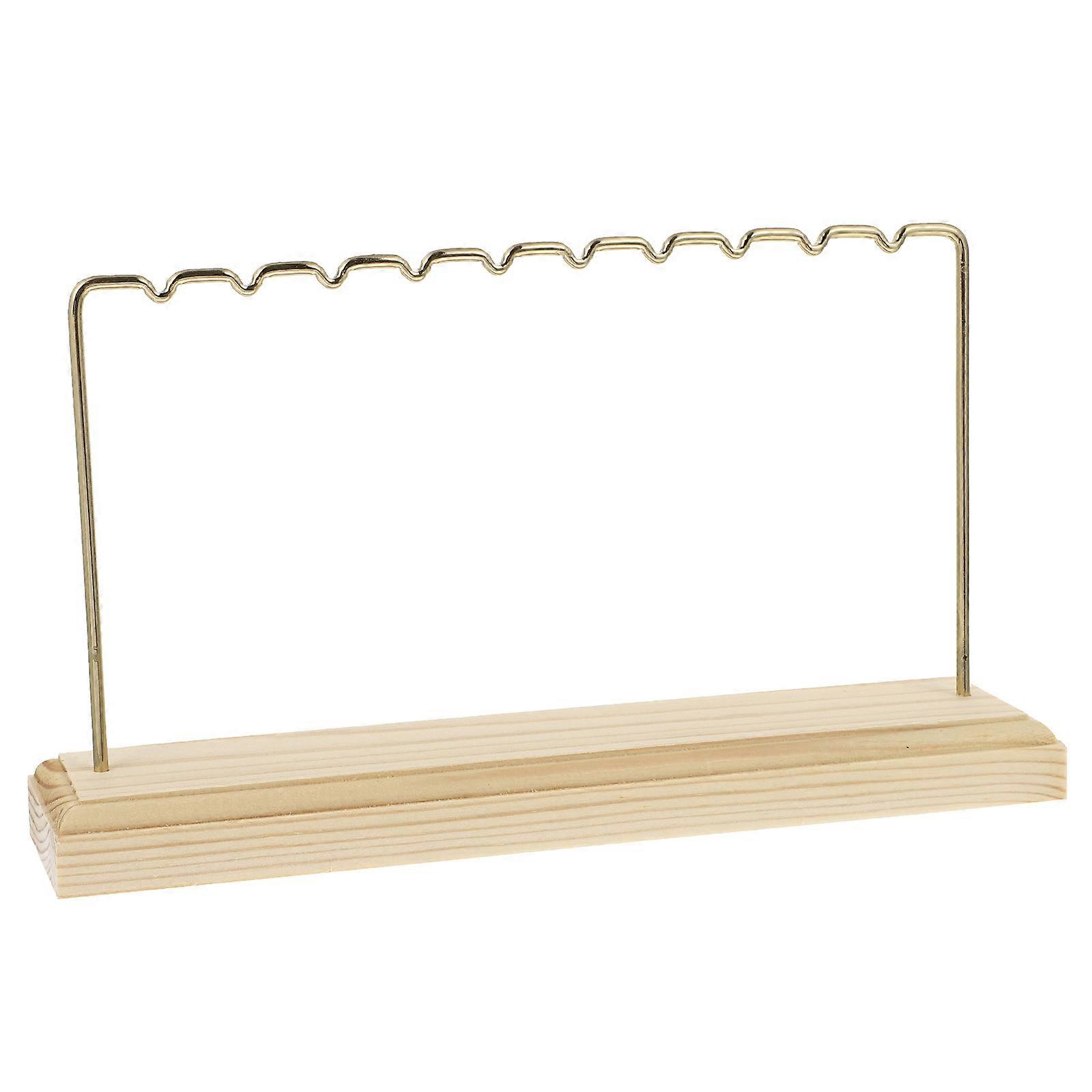Minimalist Earring Display Stand Iron and Wood Holder for Home Use