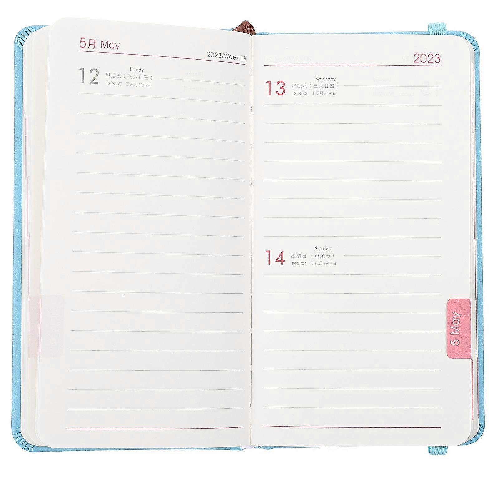 Schedule Recording Notepad 2023 Planner Simple Design Sky-Blue Office Use 1Set