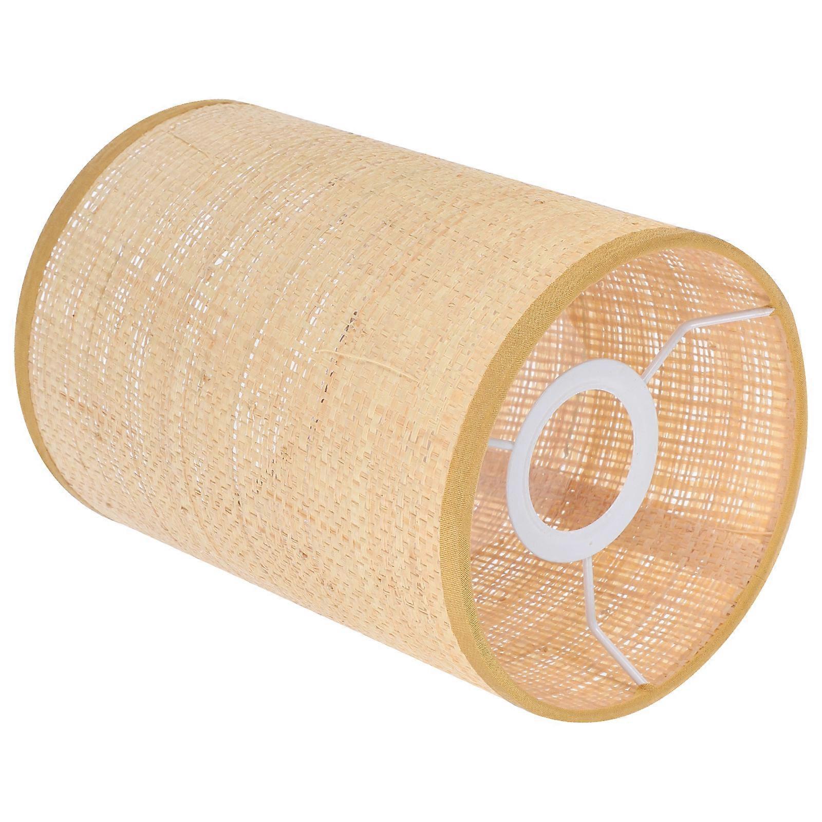 Angoily Rattan Lamp Shade Woven Light Fixture for Floor Lights Rustic Style Metal Material 1Set
