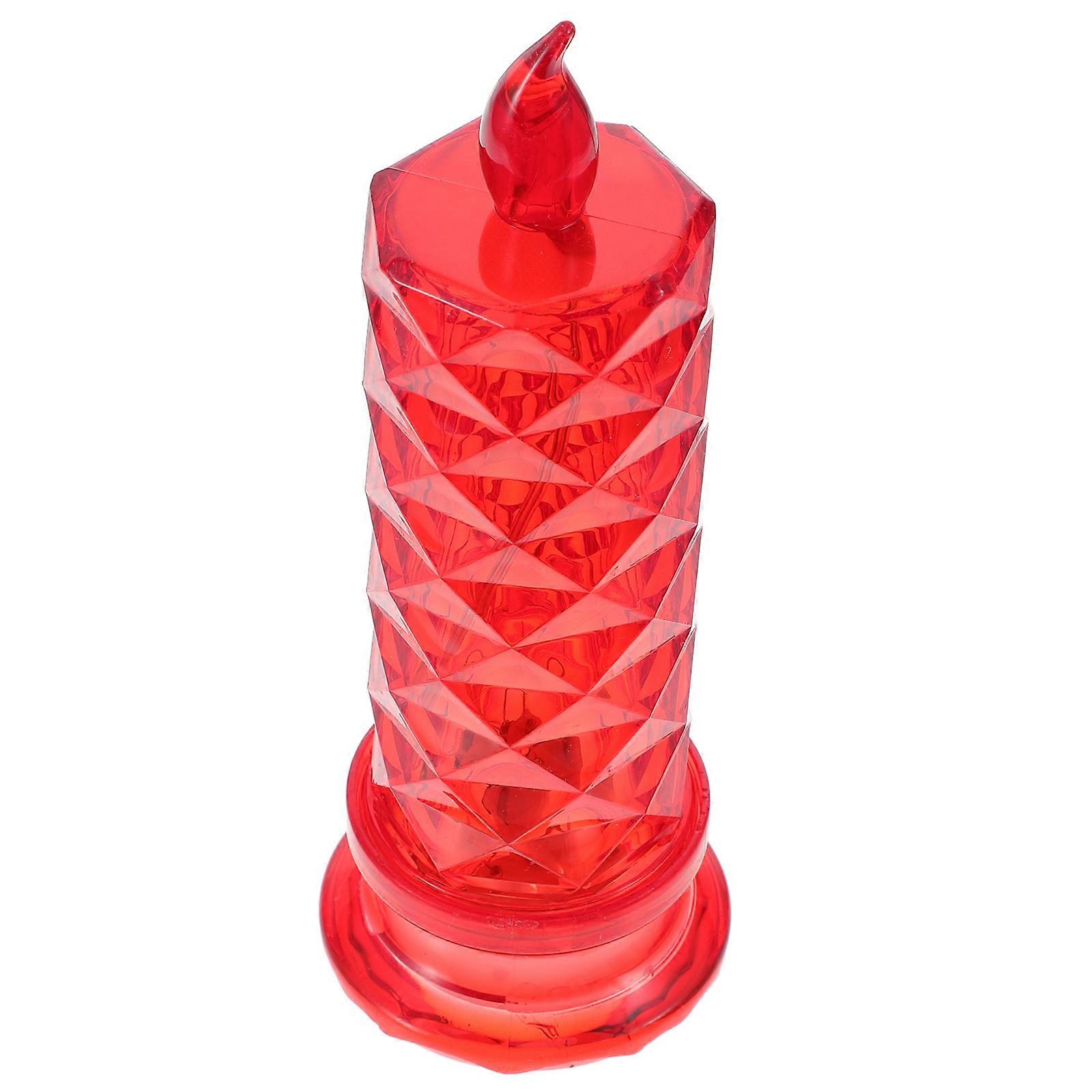 LED Candle Light Red Rose Design for Home Use 2Pcs Flameless Candles