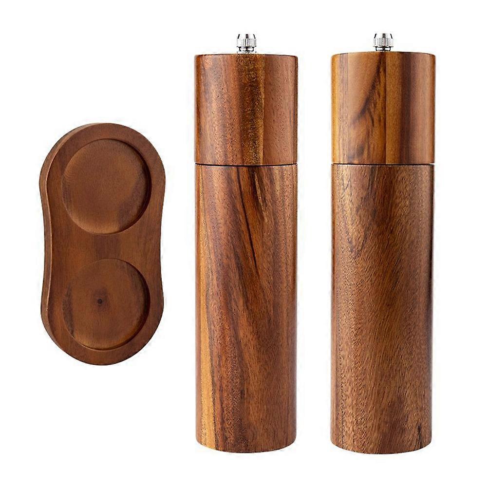 Cylindrical Designed Manual Pepper And Salt Mill Kit Ideal For Household Kitchen Users With Efficient Grinding Spices 2 Sets