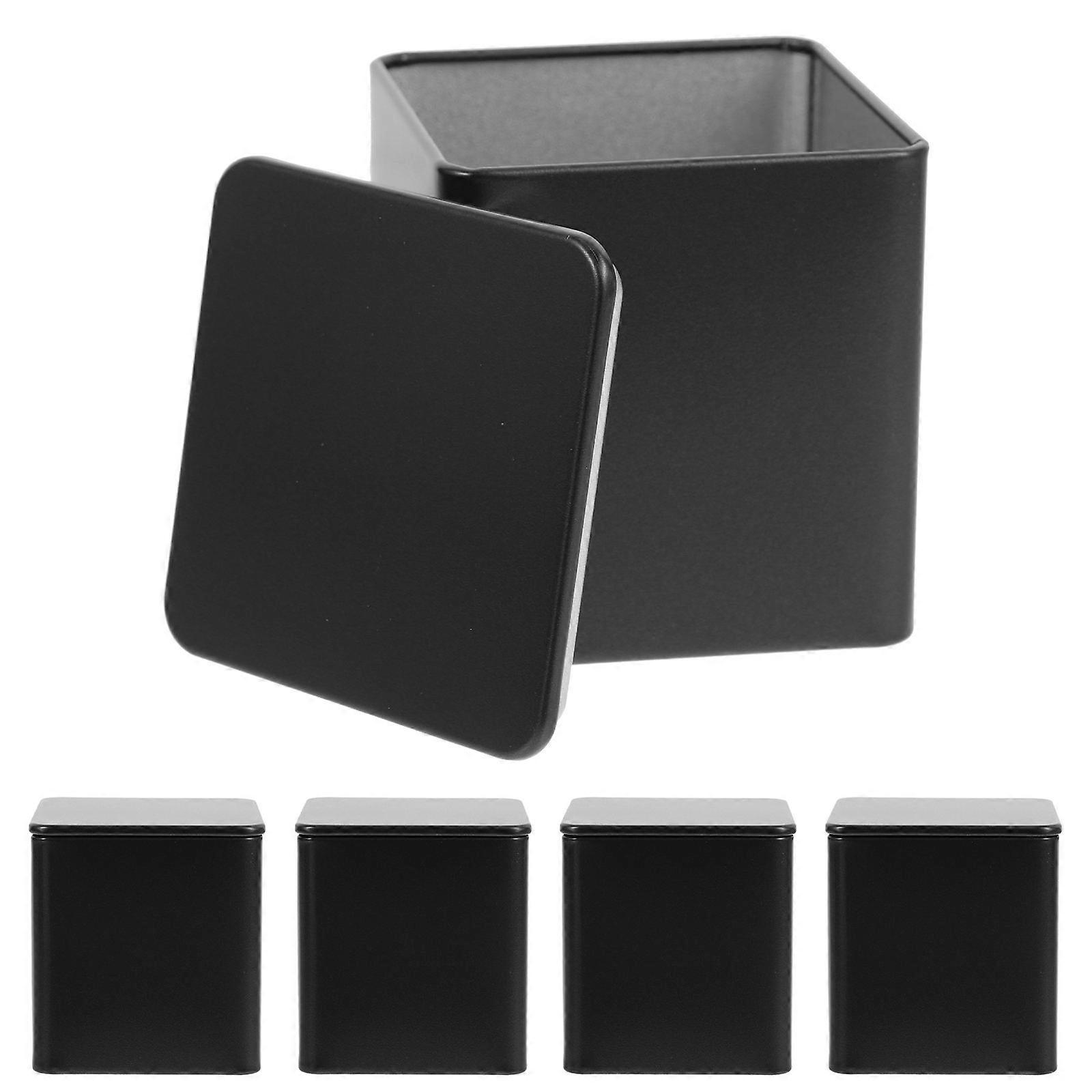 Storage Container Tea Holder Tinplate for Storage Use 10Pcs Black
