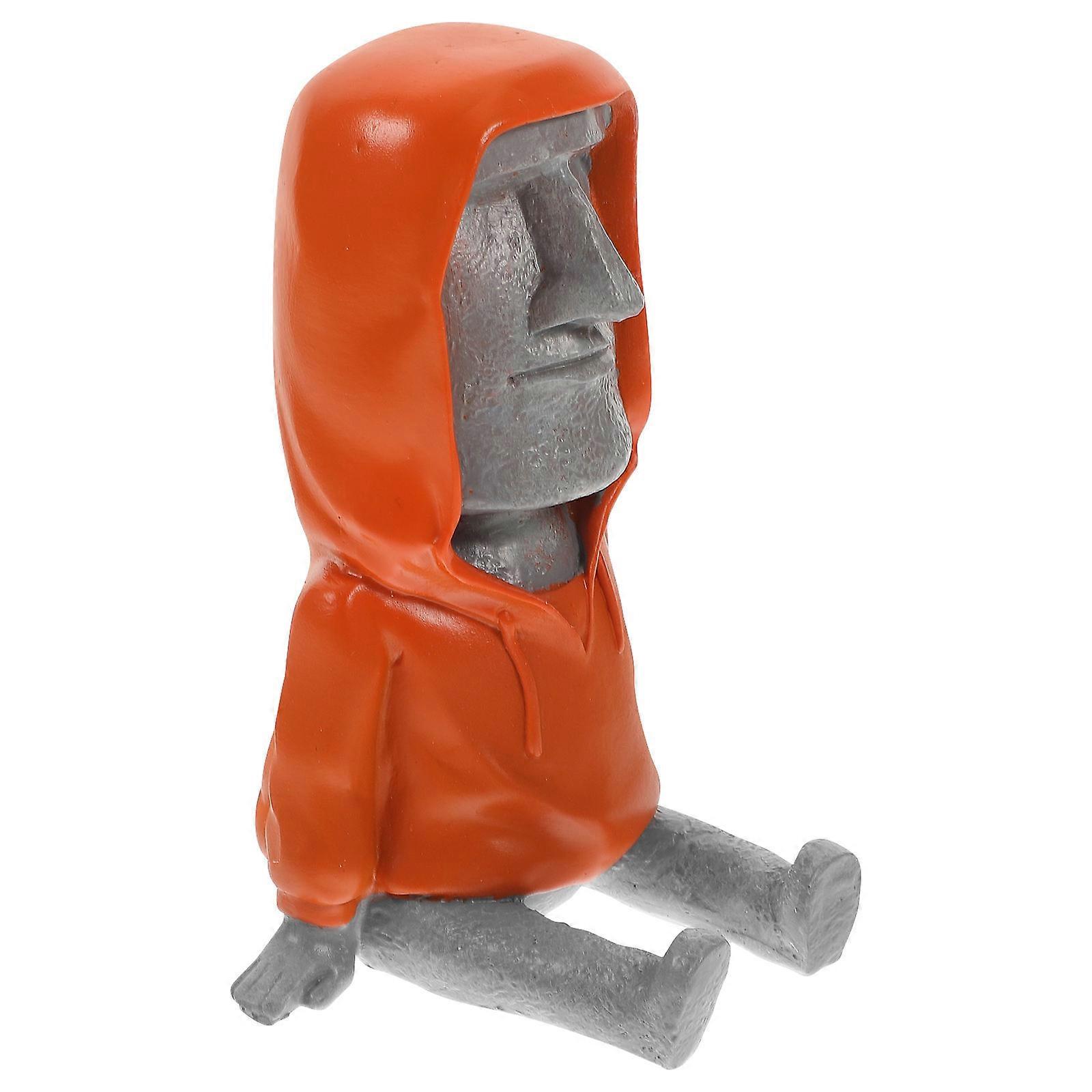 Cellphone Stand Resin Moai Shape Holder for Home Use 2Pcs