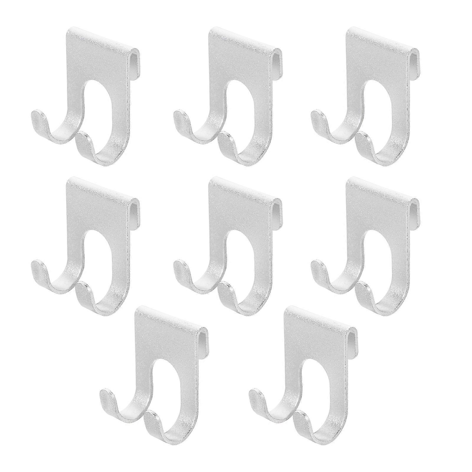 Dual-Hook Hanger Heavy Duty Punch Free Hooks for Hanging Use 16Pcs Silver
