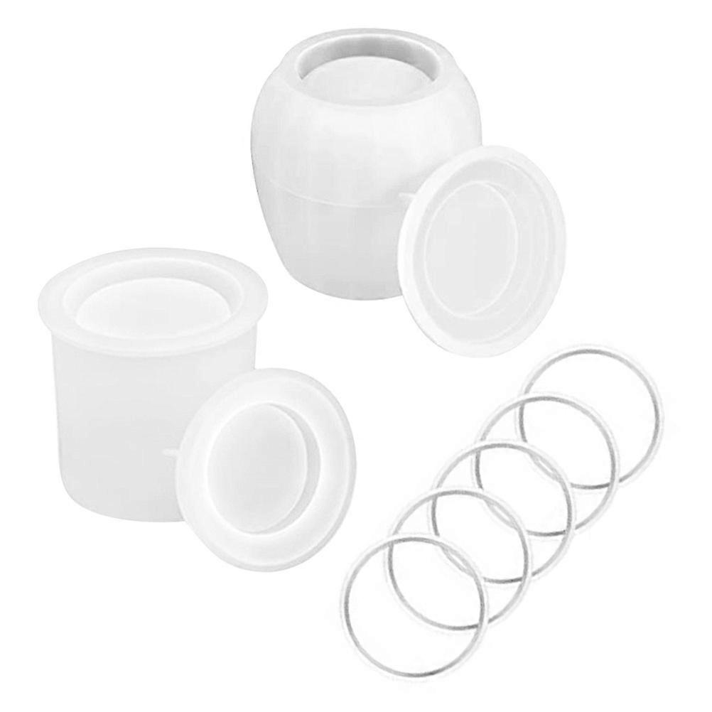 Jar Mold for Silicone Epoxy DIY Crafts with 4Sets for Handmade Use