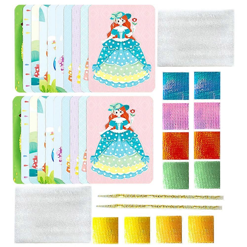 Puncture Painting Toy DIY Fabric Material for Kids 4Sets