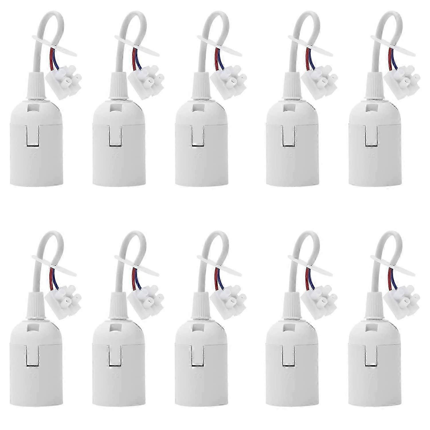 10 Pieces E27 Lamp Socket with Cable 4A 250V Replacement Socket for Incandescent Bulbs and LED Bulbs