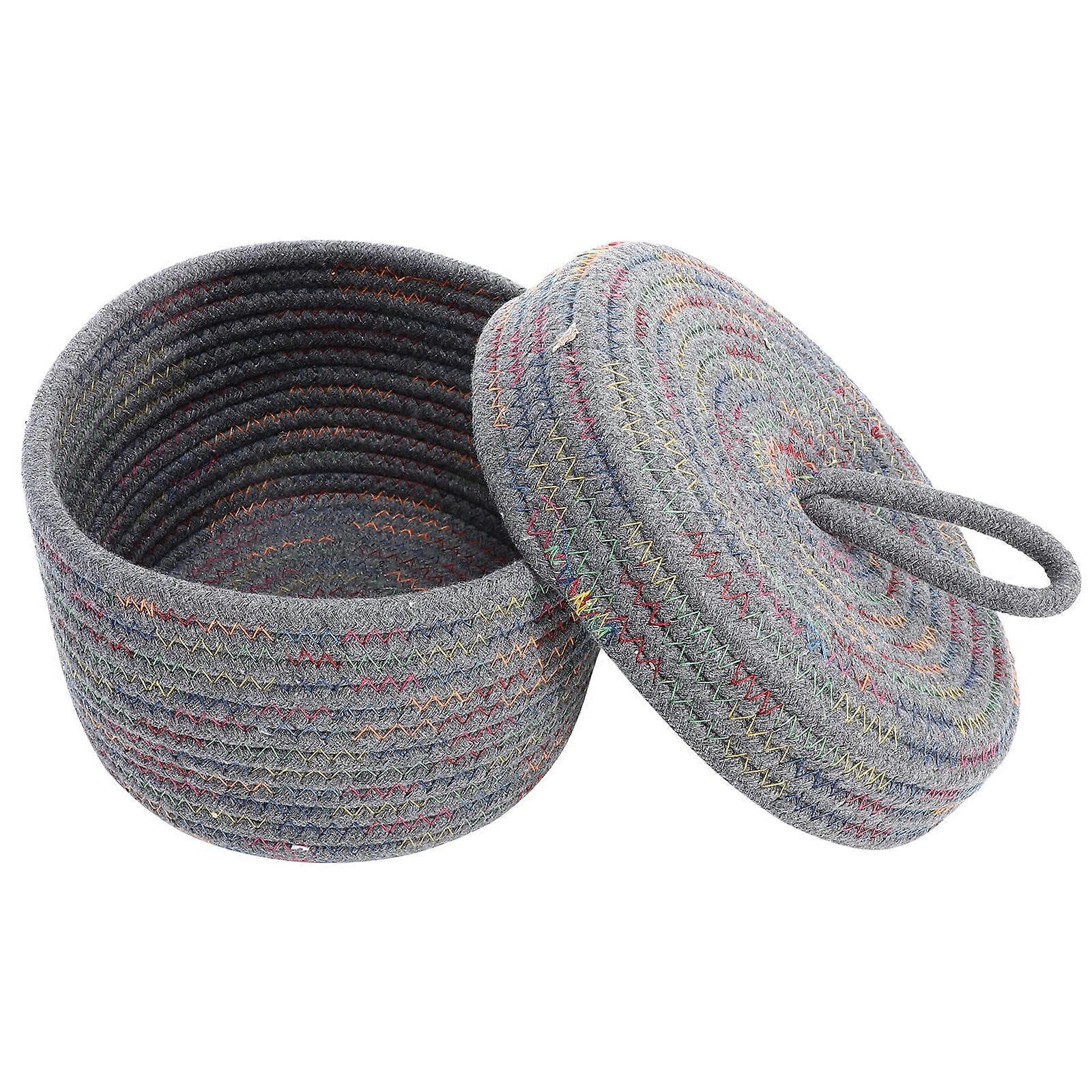 Cotton Storage Basket for Table Organizer with 2Pcs Multifunctional Holder