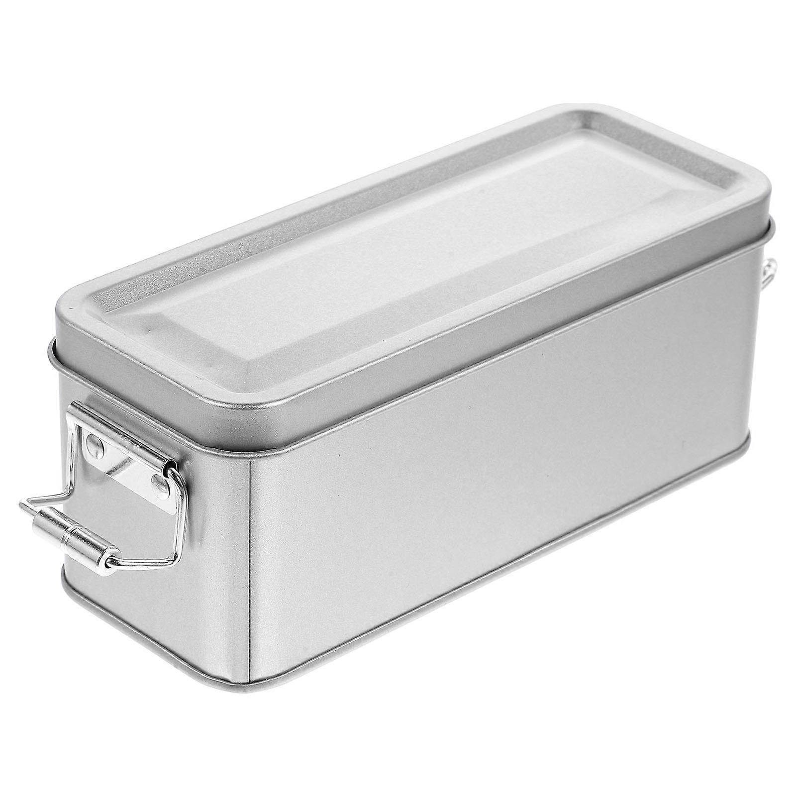 Cookie Tinplate Storage Box for Storage with 5Pcs Silver Metal Containers