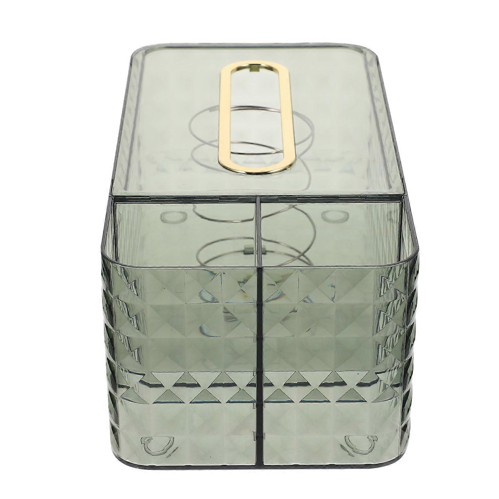 Rectangular Tissue Container For Home And Office Use Featuring Light In Green Color For Dust-Proof Functionality 3Pcs
