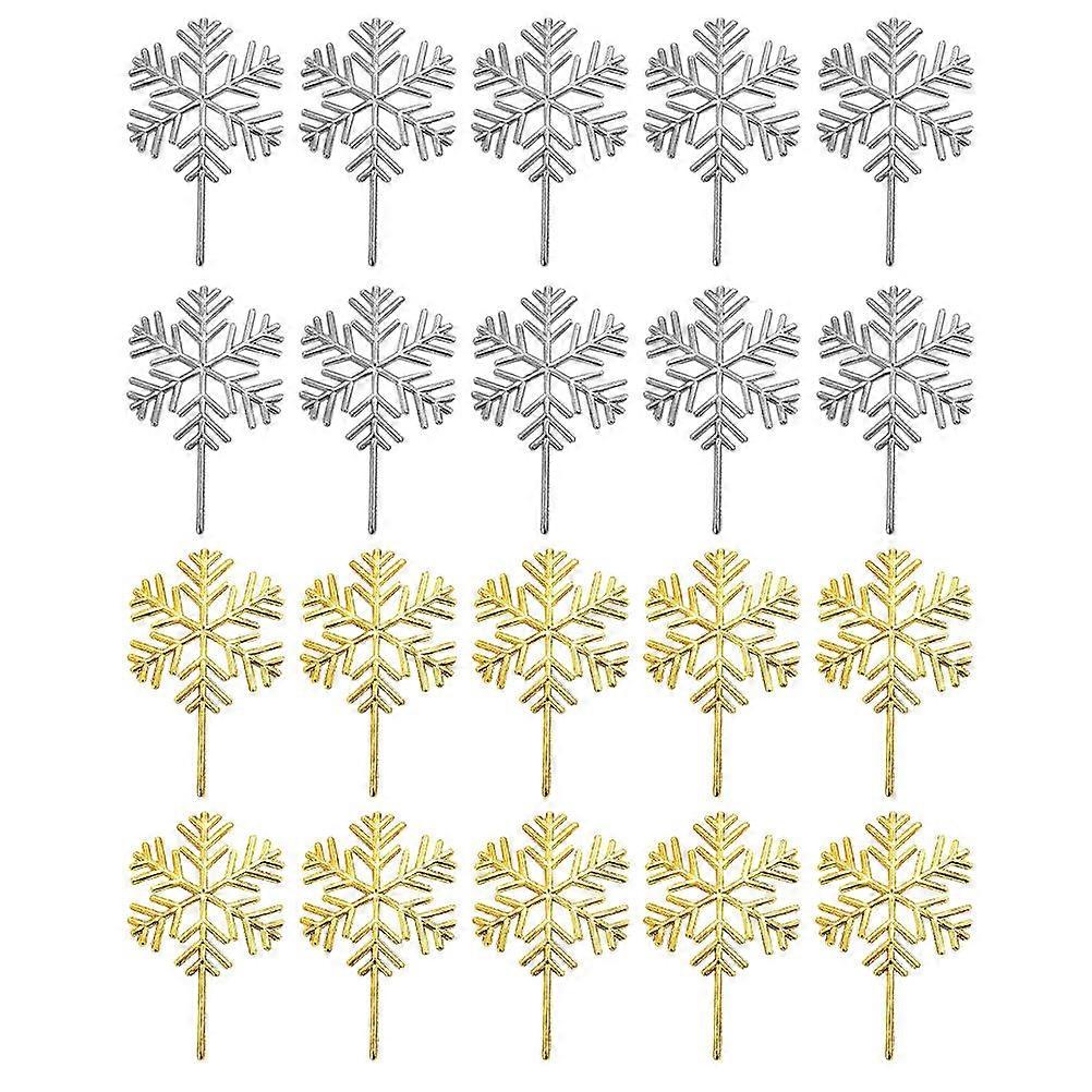 Snowflake Topper 40Pcs Assorted Color Plastic Christmas Cake Decoration Cake Decor Versatile Use