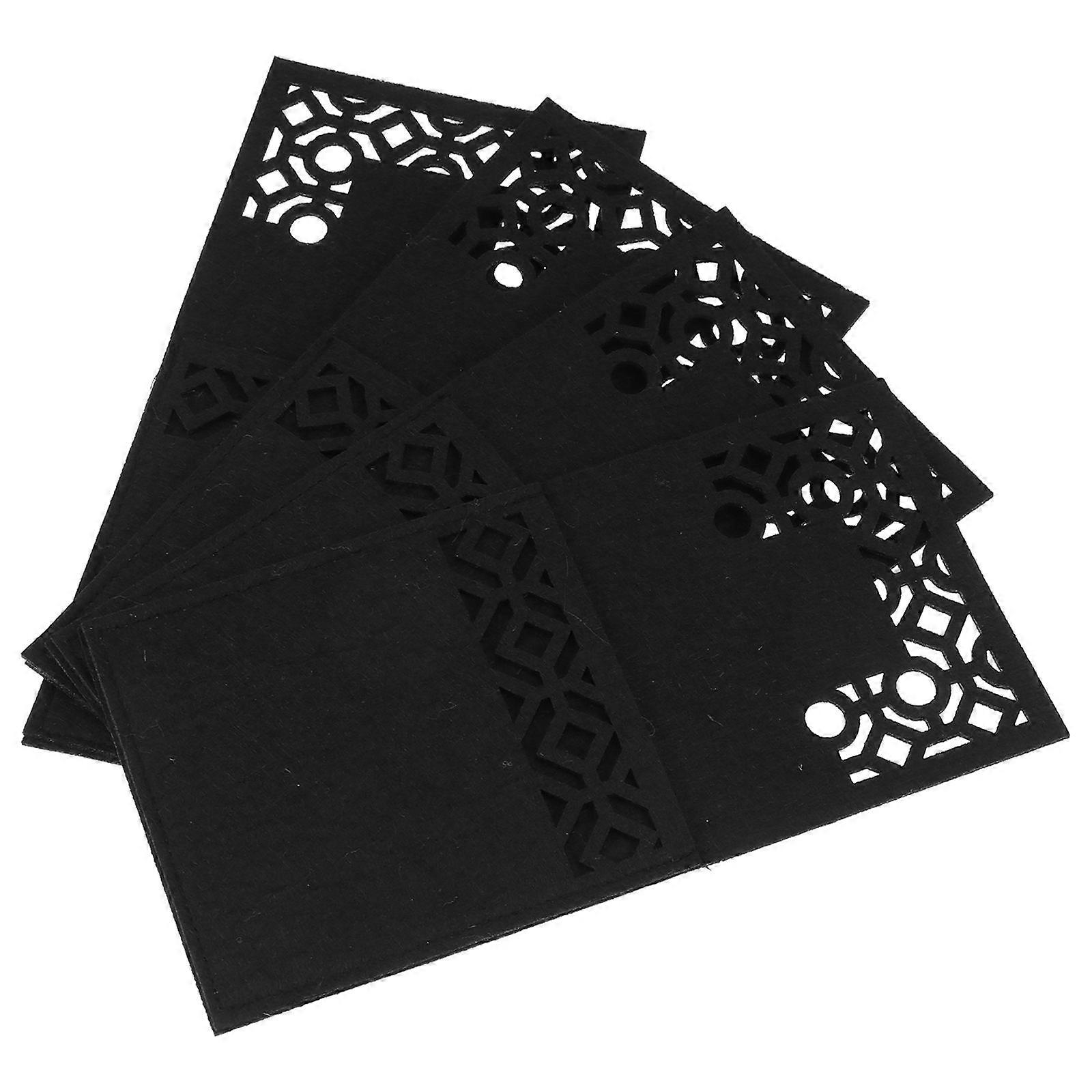 Tableware Utensil Holder Pouch For Holiday Table Setting 20X10CM Black Rectangular Storage 4PCS