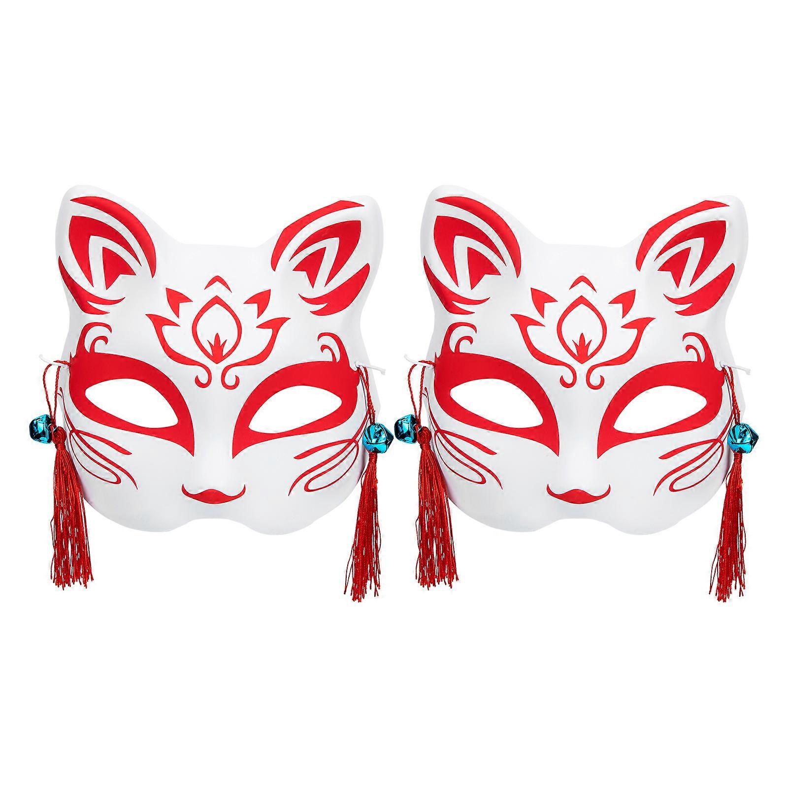 Decorative Foxes Masks 2Pcs Animal Shape Party Accessory 20x12.5cm Multi-function Masquerade