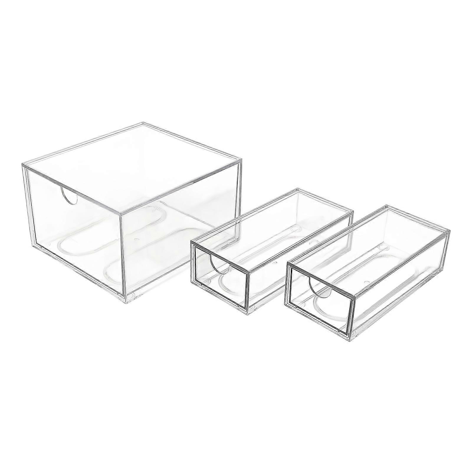 Transparent Acrylic Drawer Storage Organizer Box with 2Sets for Home Use
