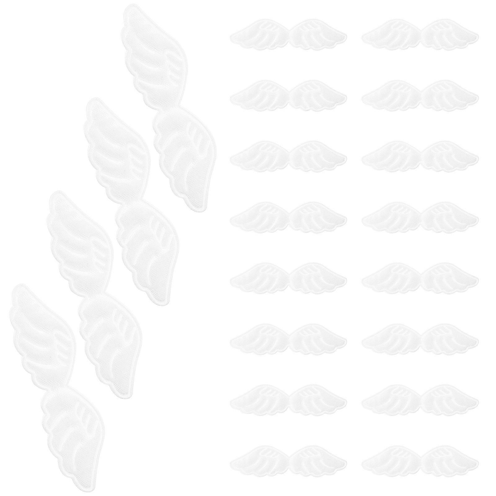 Cloth Patch Wing Applique for Sewing Use with 30Pcs White Decorations