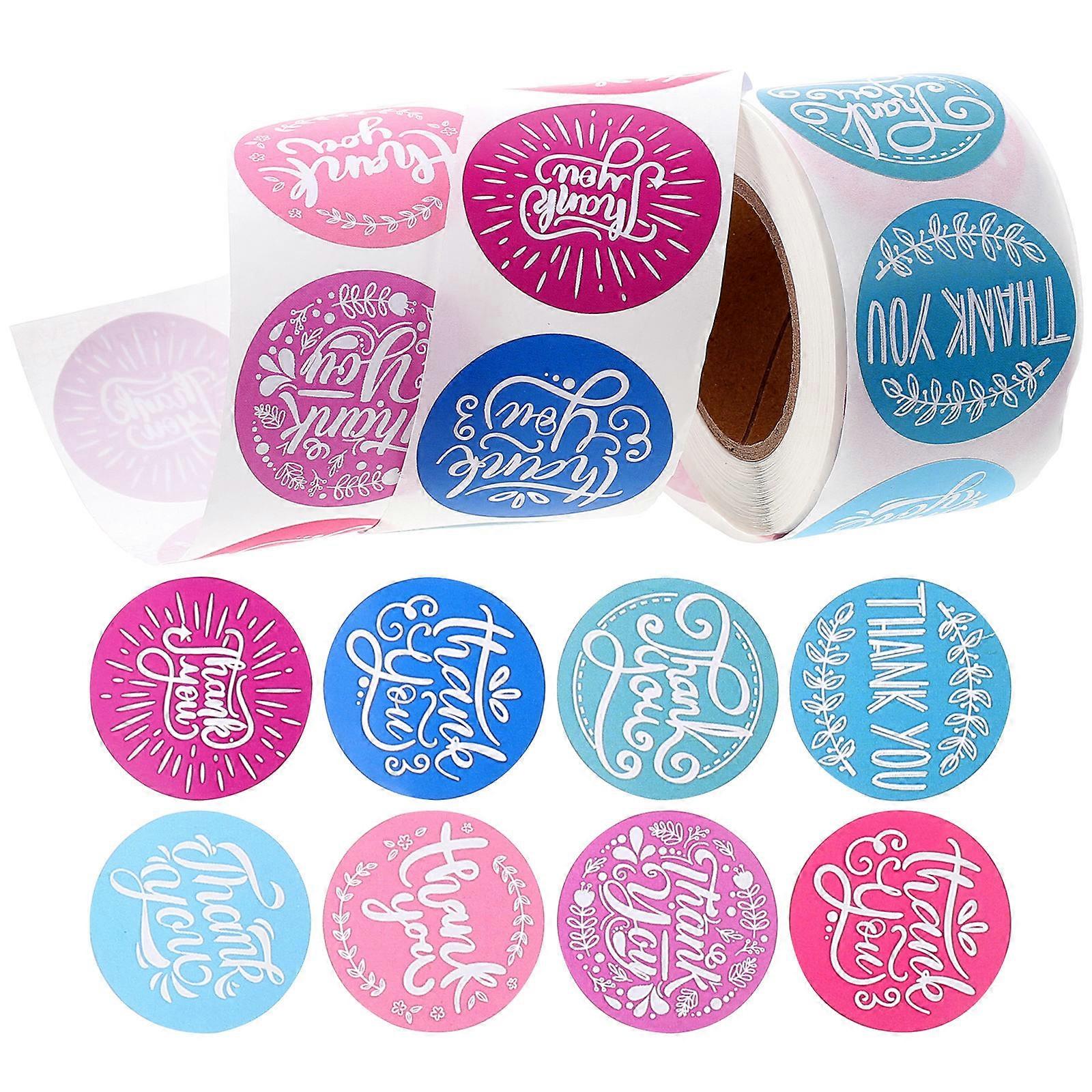 5 Rolls Fun Packing Labels Thank You Stickers Perfect For DIY Hand-Made Scrapbooking Festivals And Daily Use Assorted Color