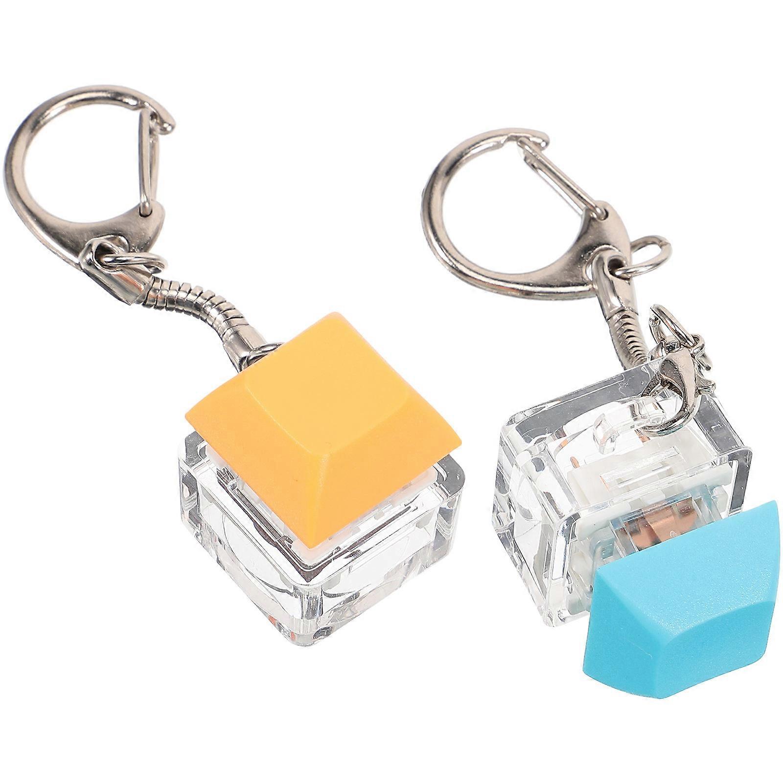 Keyboard Keychain 4Pcs Stress Relief Keychain Fingertip Button Key Holder