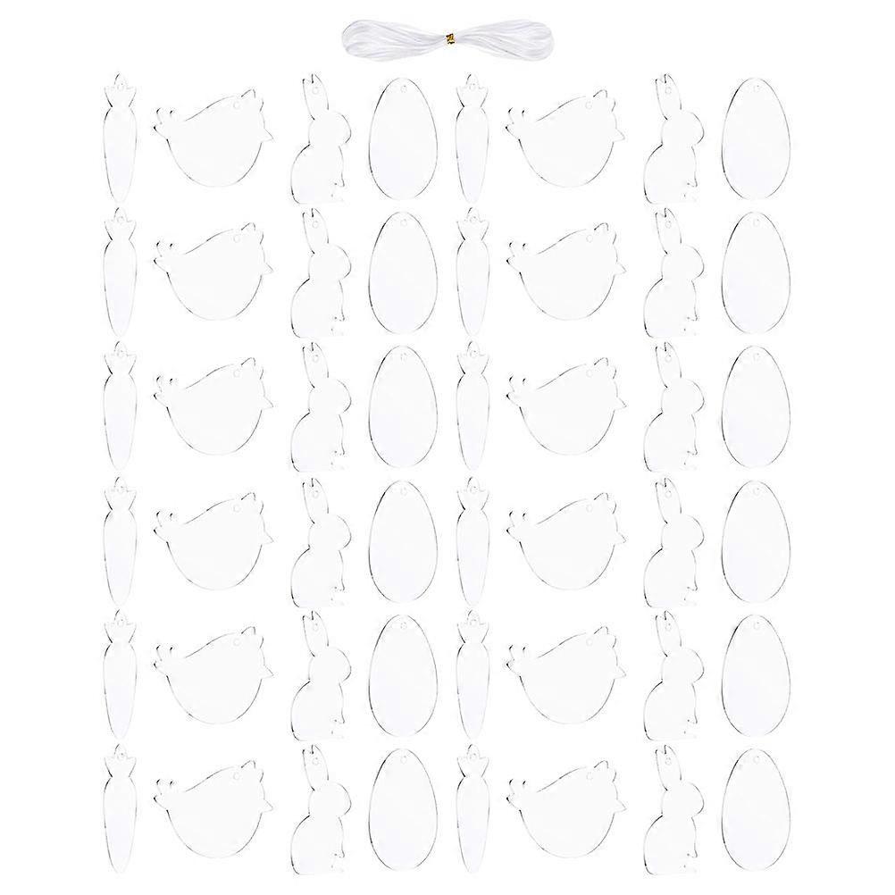 DIY Painting Easter Eggs Acrylic Board for Pendant 108Pcs