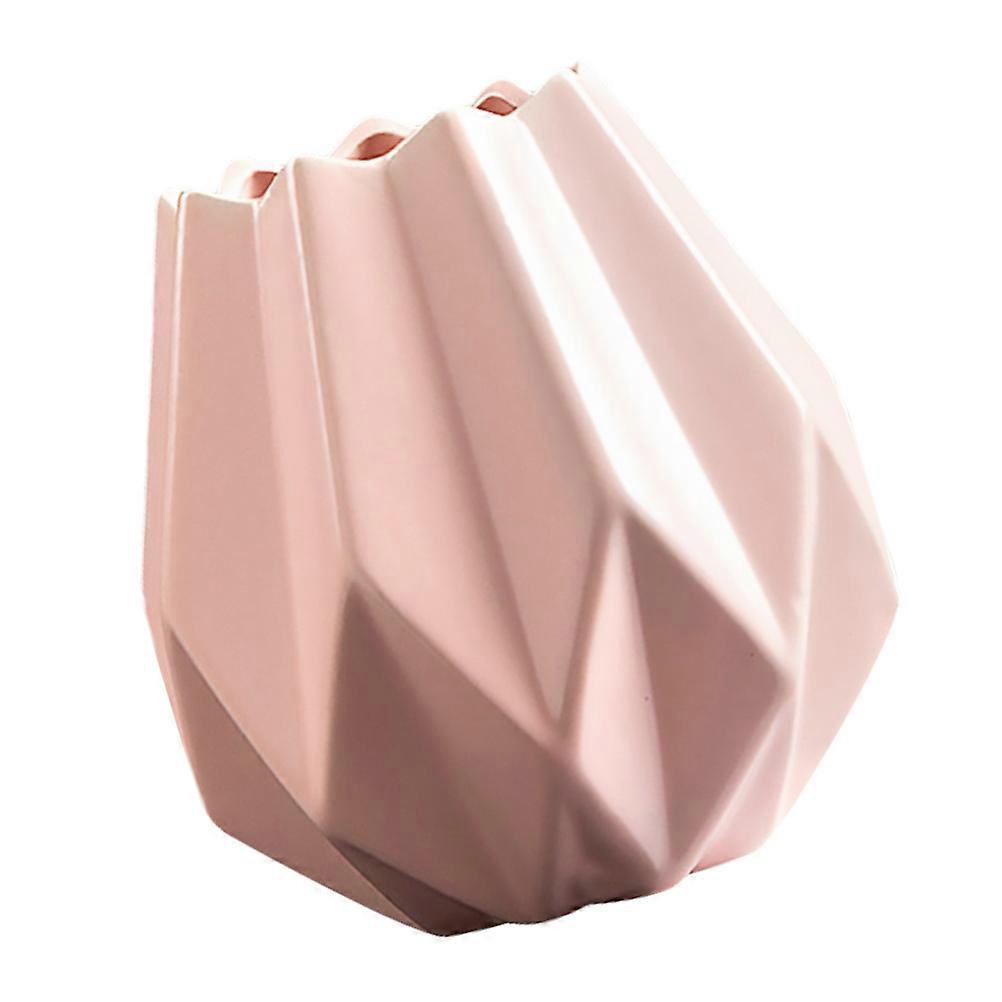 Decorative Ceramic Flower Vase for Decoration Use 2Pcs Pink Table Centerpiece