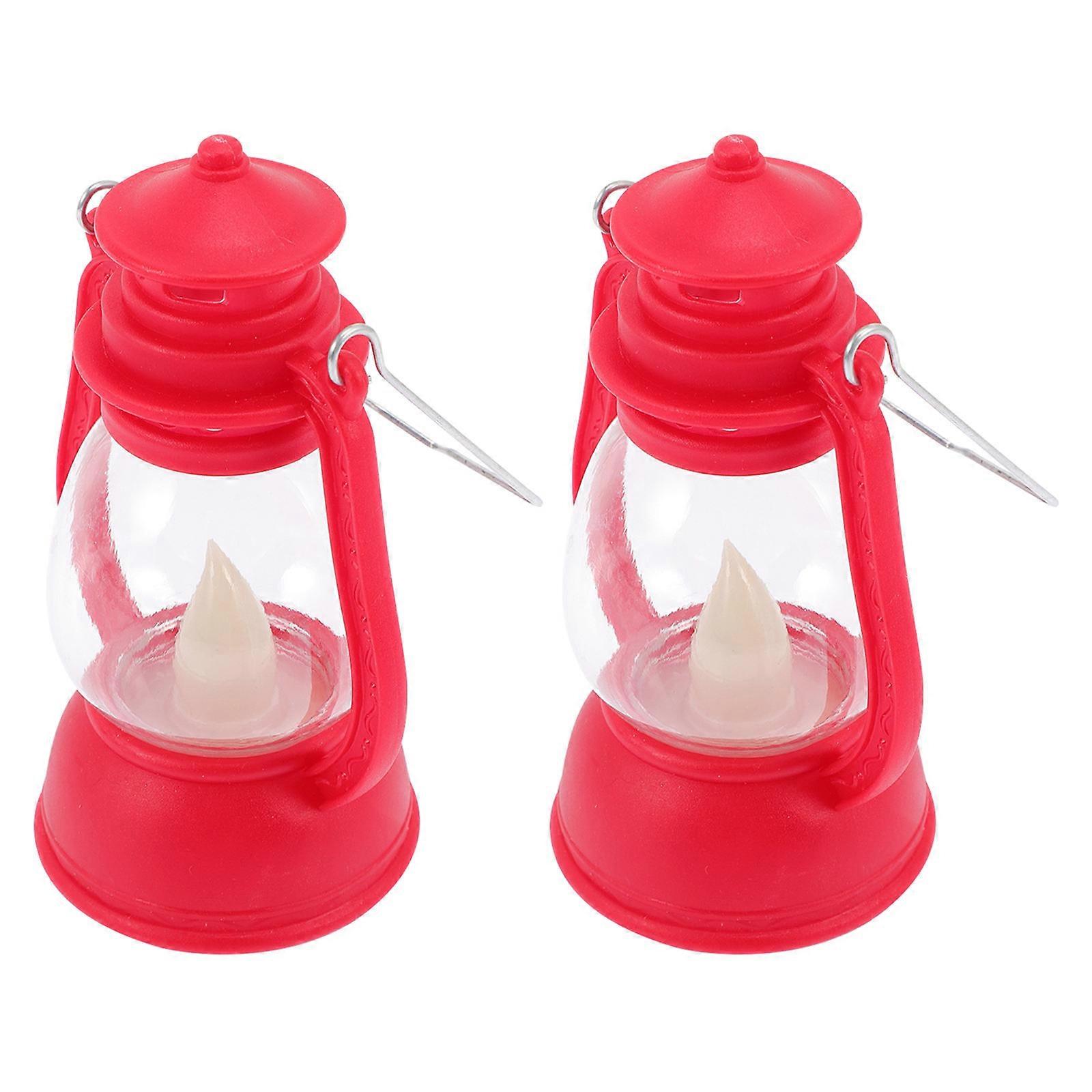 Retro Candle Lantern Camping Lamp for Decoration 2Pcs Portable Night Light