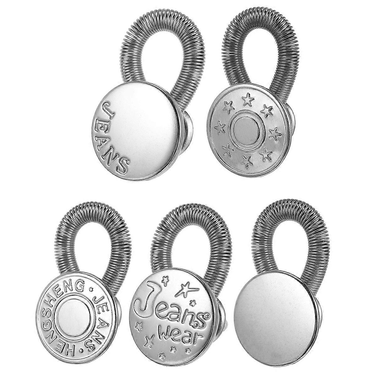 Extender Button Waistband for Jeans Use 2Sets 5 Pieces Durable Metal