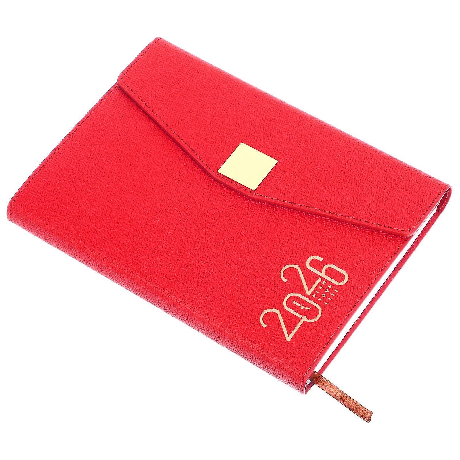 Red Daily Planner 4Pcs for Writing with Portable Design and 365 Pages