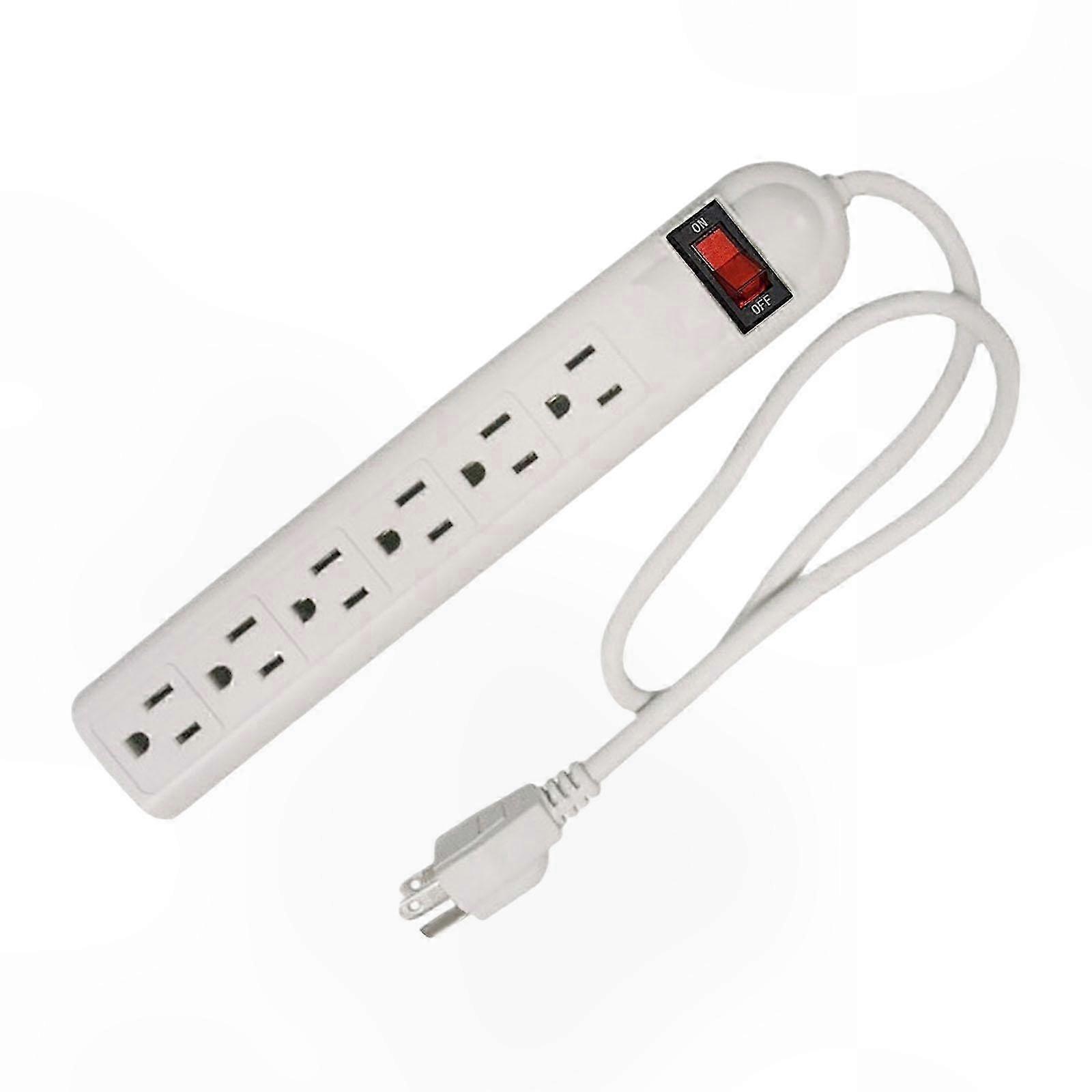 6-Outlet Power Strip with Overload Protection and US Plug