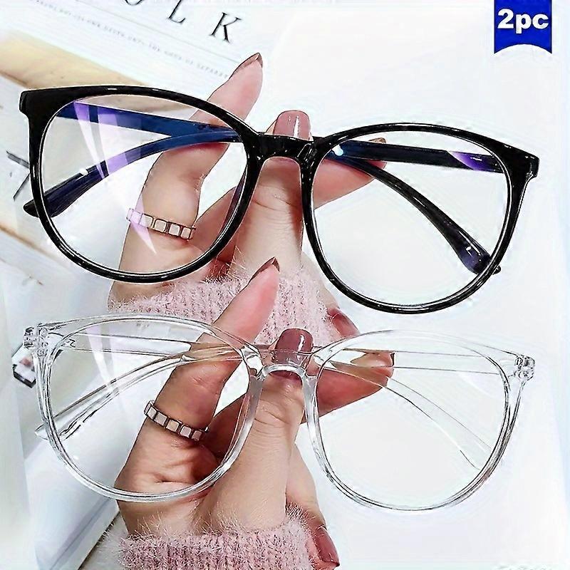 [Blue Light Blocking Glasses] Anti-Blue Light Oval Plastic Full Frame Glasses