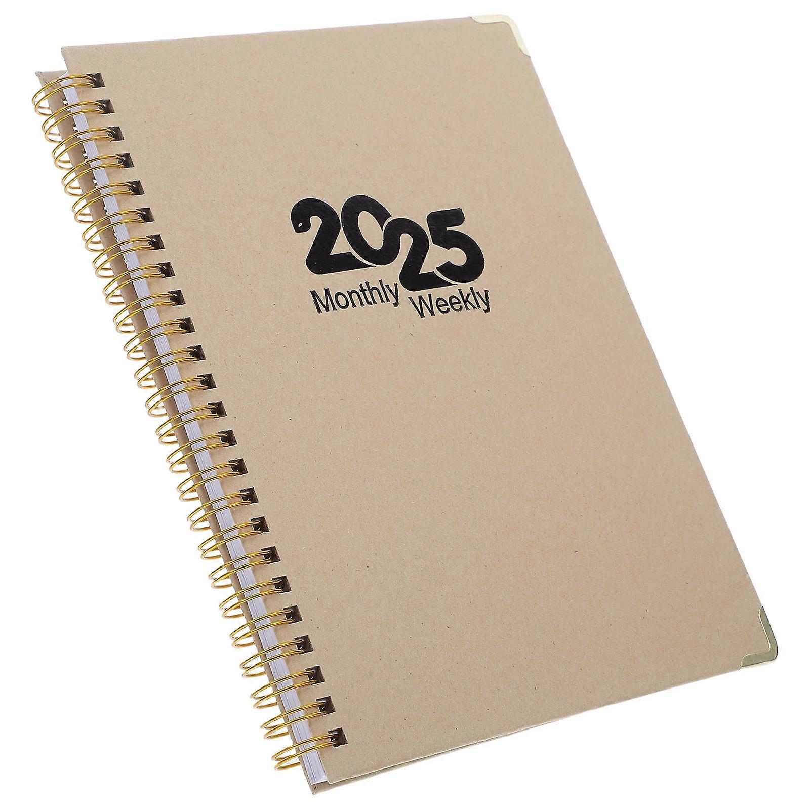 Daily Planner Kraft Paper Notebook for Organizing Weekly and Monthly Plans 3Pcs