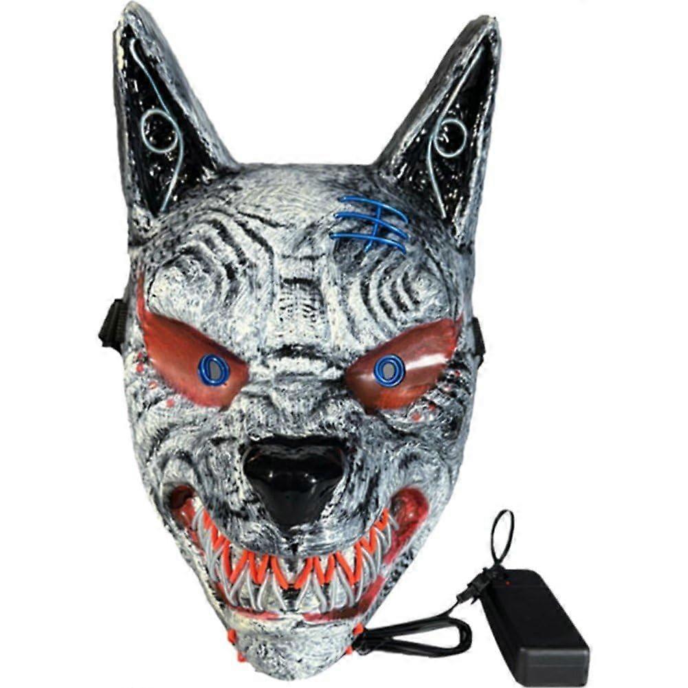 Halloween LED Mask LightUp Mask With 3 Flashing Modes Scary For Adults And Kids Cosplay Masquerade Party