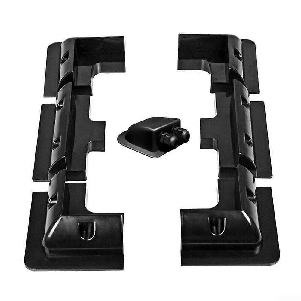 Solar Panel Brackets 7Piece ABS Corner Holder Side Brackets Set For Motorhomes Black