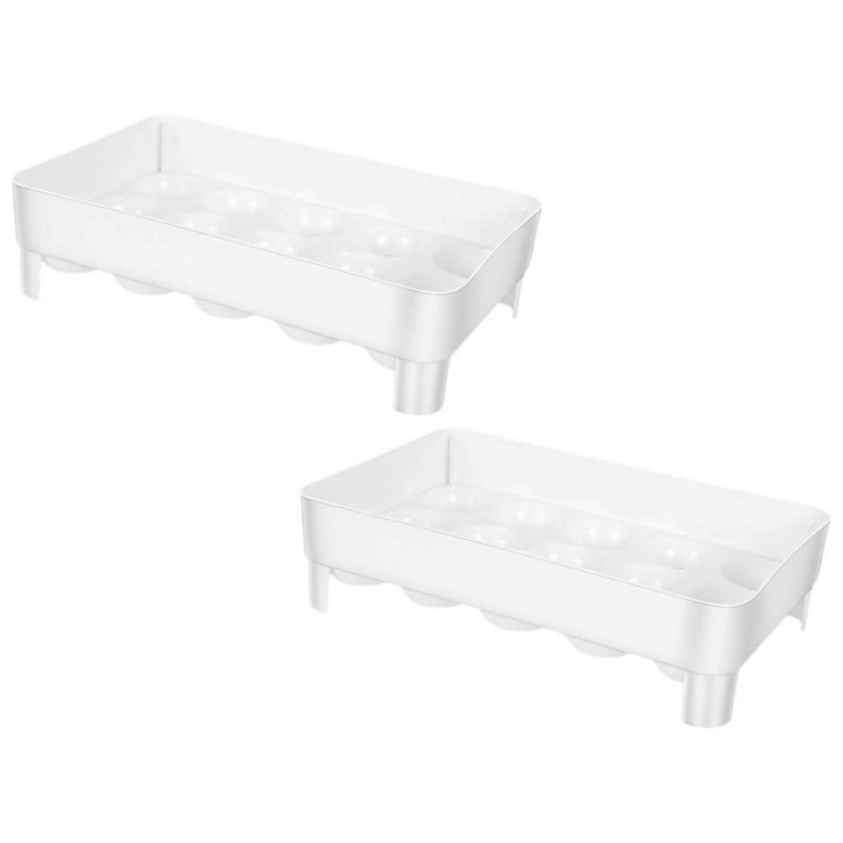 Egg Storage Box 2 Pack For Refrigerator Egg Holders Tray Fridge Storage Organizers Sturdy Material Easy To Use