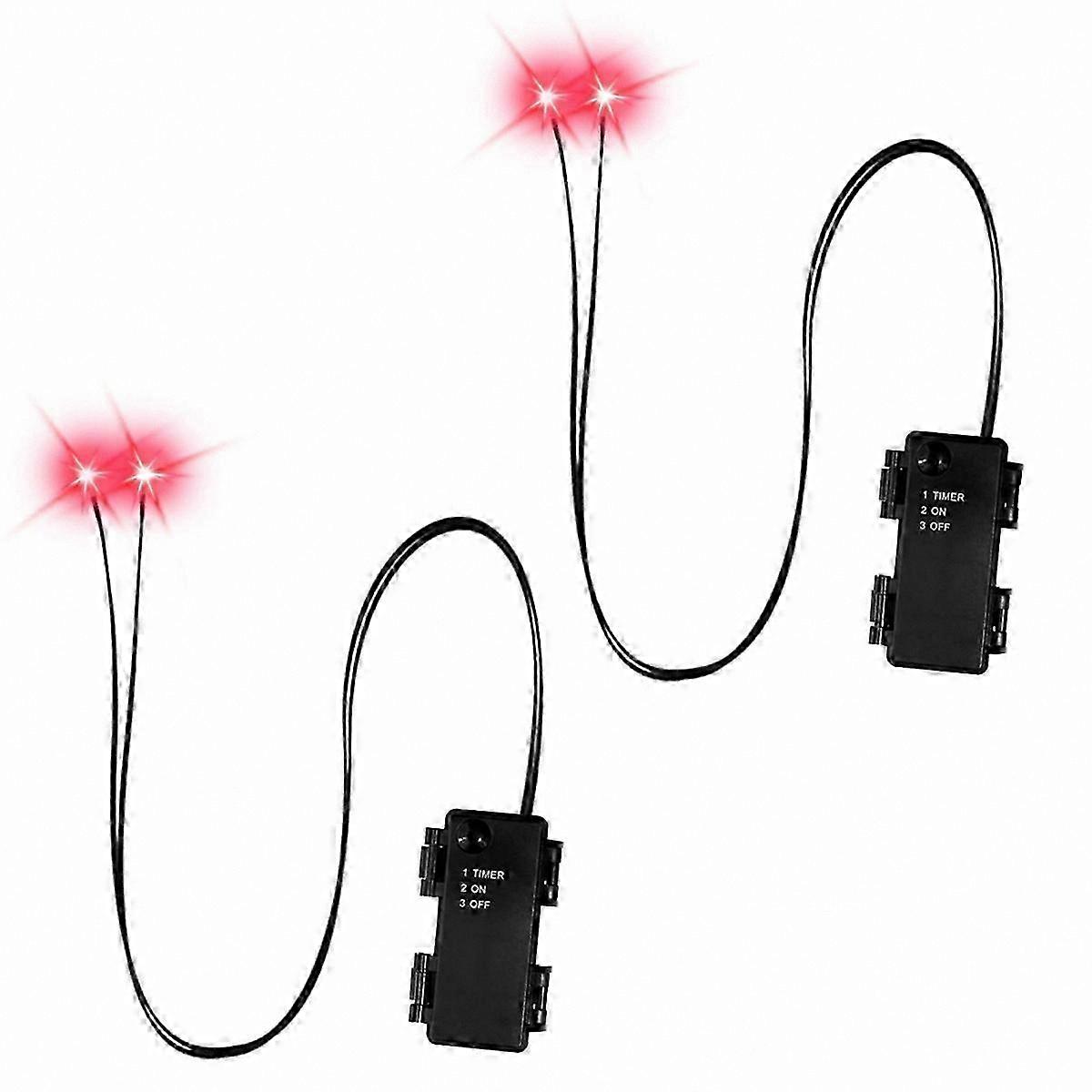 Glowing LED Eyes with Timer, Set of 2 Skeleton Eye Lights for Halloween Decor