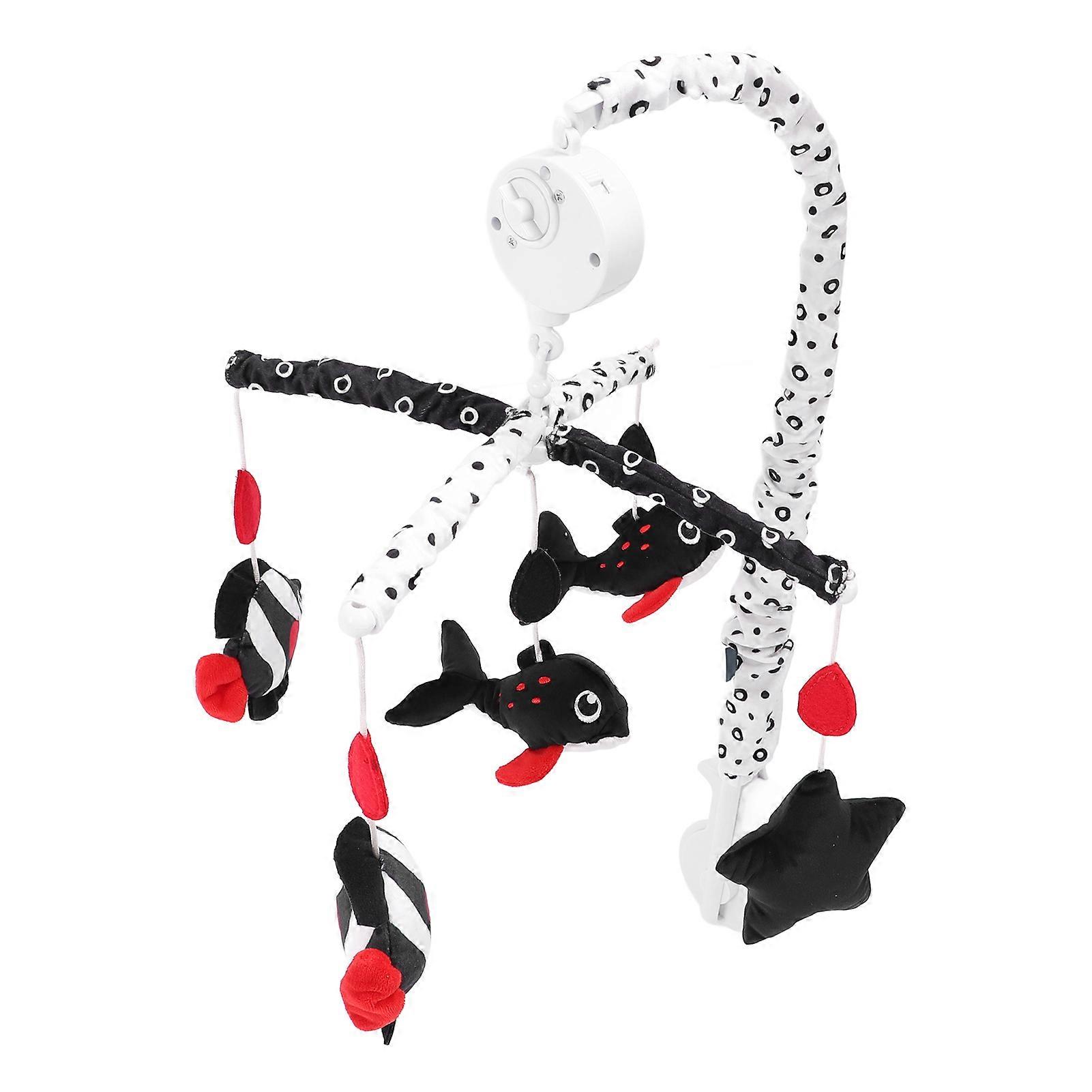 Baby Crib Mobile Toy with Music Box High Contrast Black Red Soft Plush Preventing Strabismus Musical Crib Mobile for Infant Ocean 