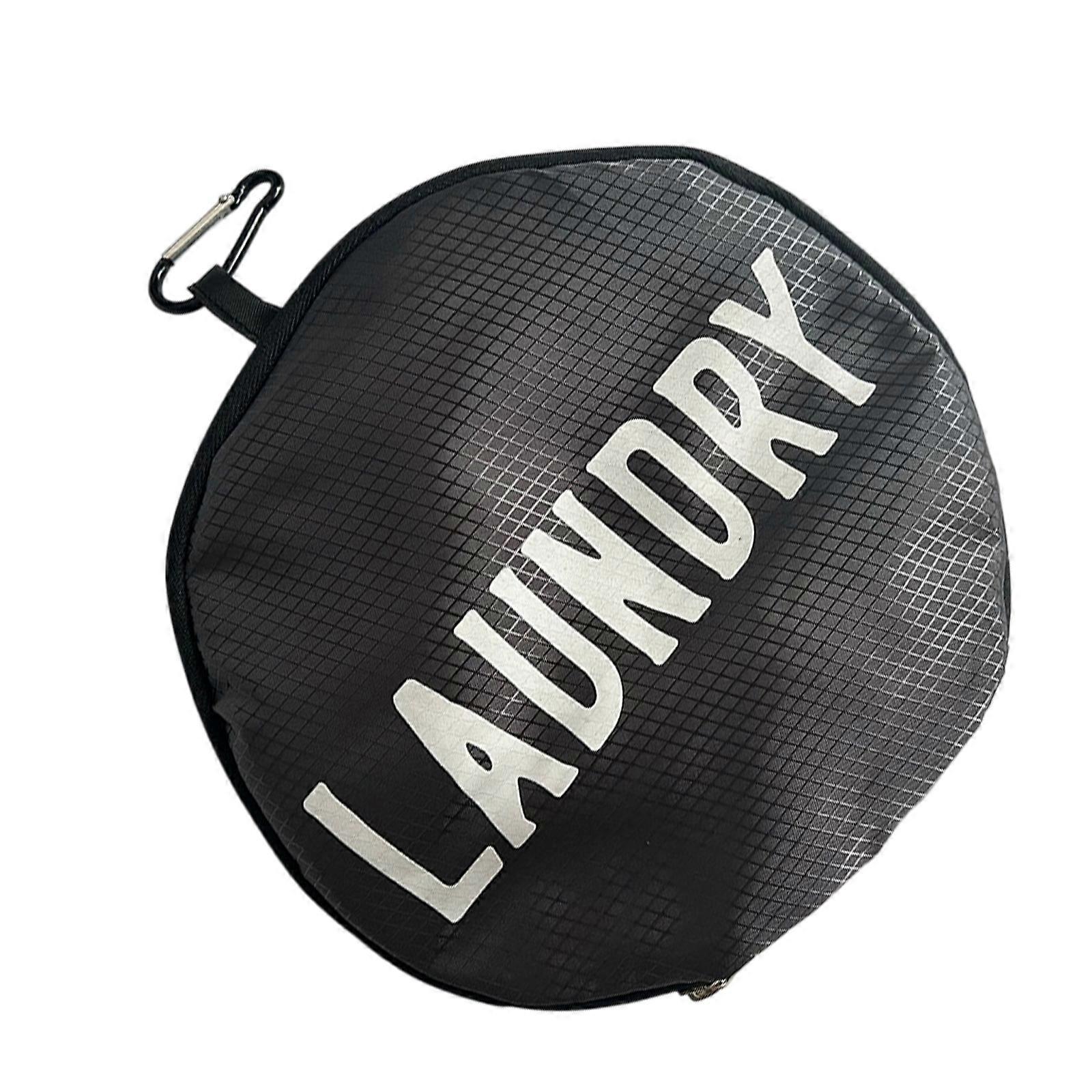 Portable Water Resistant Dirty Clothes Bag With Reinforced Oxfords Materials and Convenient Drawstring Closure  Gray