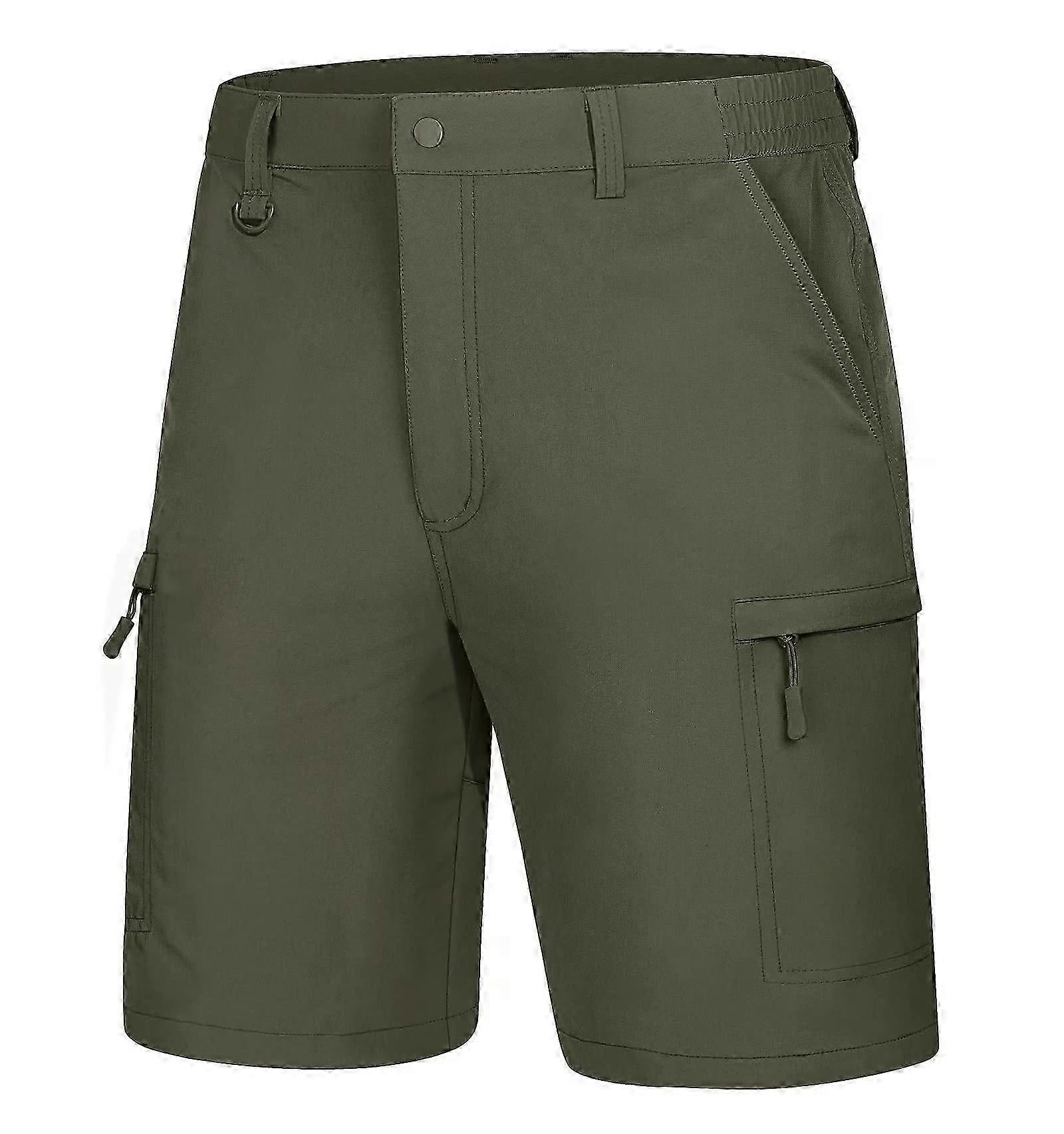 Summer new solid color men's loose large size casual multi-pocket work shorts