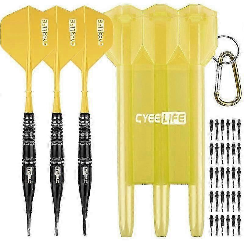 CyeeLife Brass Soft Tip Darts 18g With Carry Case and Extra Plastic Points & Flights,Professional Electronic Dart setDart Backboards 888