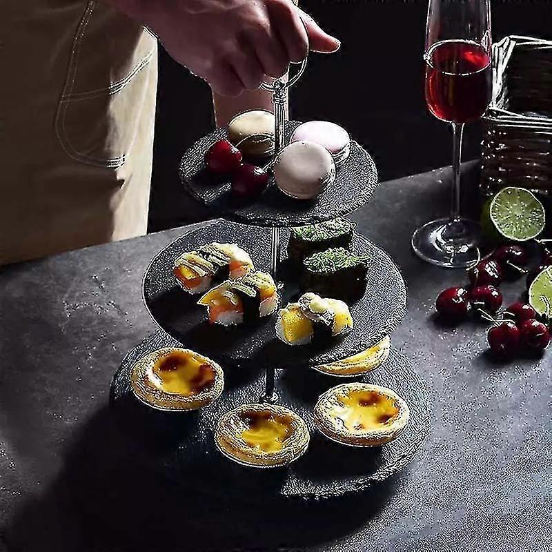 Three Tier Slate Cake Stand Serving Set, Cake Standing Set