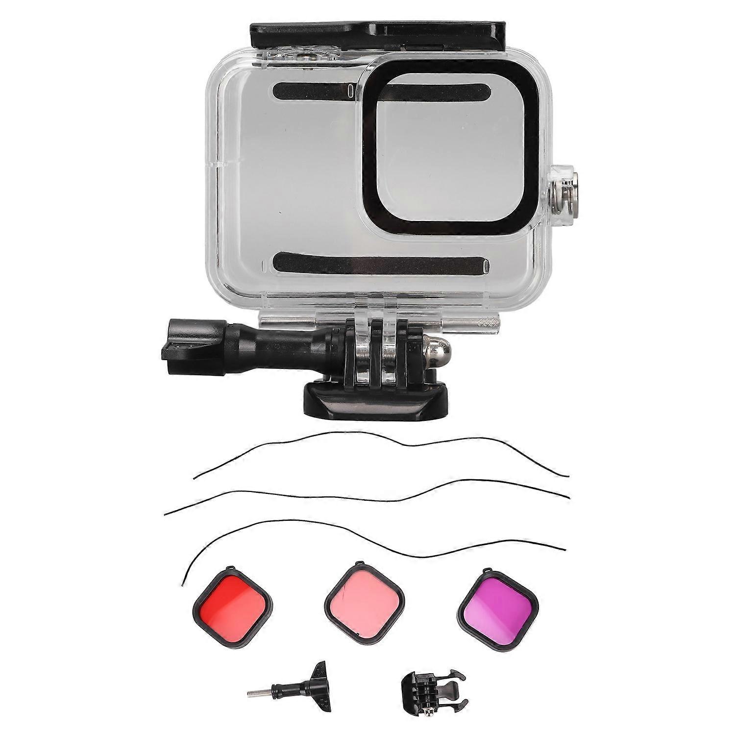 For Go Pro Hero 8 Black Waterproof Case Filter Kit Housing Shell Filter Kit with Pink Red Purple Fil