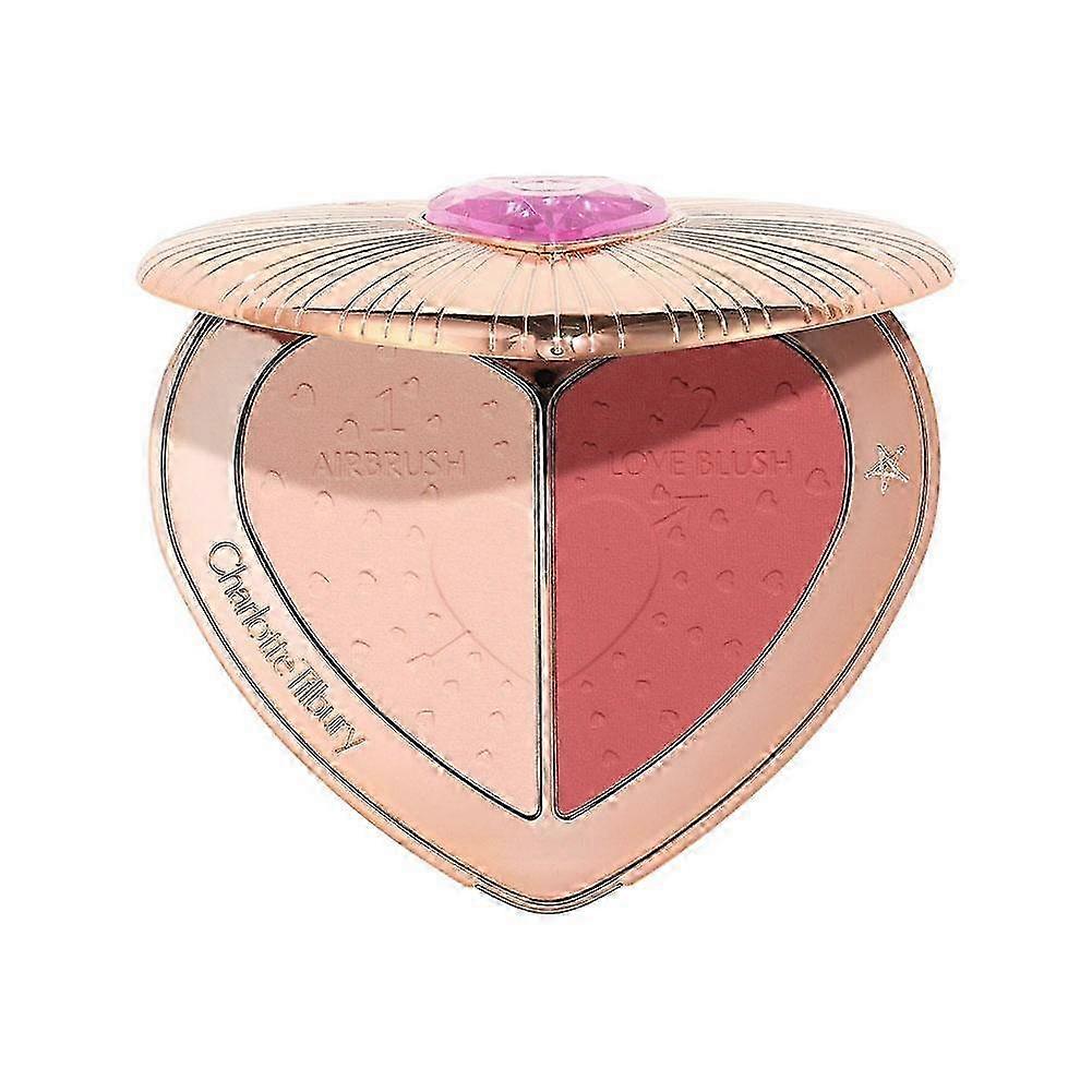 Dual-Tone Heart Blush Palette for Natural Gradient Cheek Color All Skin Types
