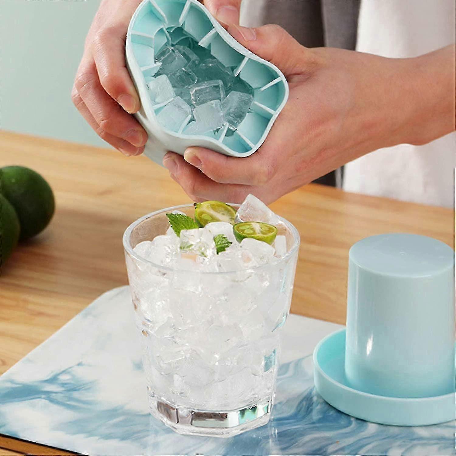 Silicone Ice Cube Mould, Ice Cube Tray With Lid, Cylinder Trays Lattice Ice Cube Mold,easy-release,decompress Ice Lattice