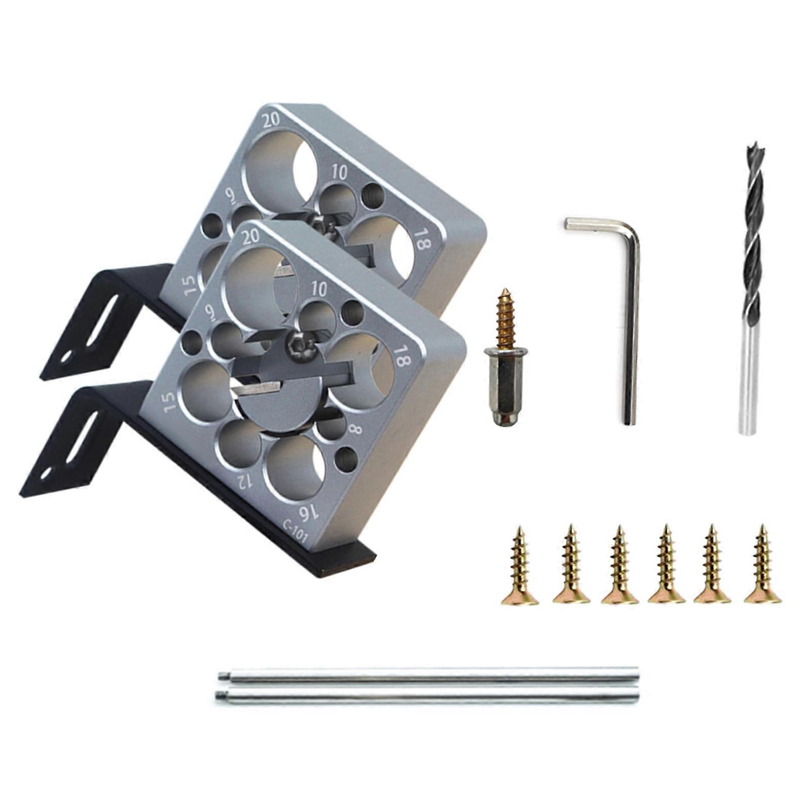 Woodworking Drill Guide Jig With 8 Size Option 8mm to 20mm Carbide Tipped Cutter Suitable For Professional Quality Dowel Multicolor