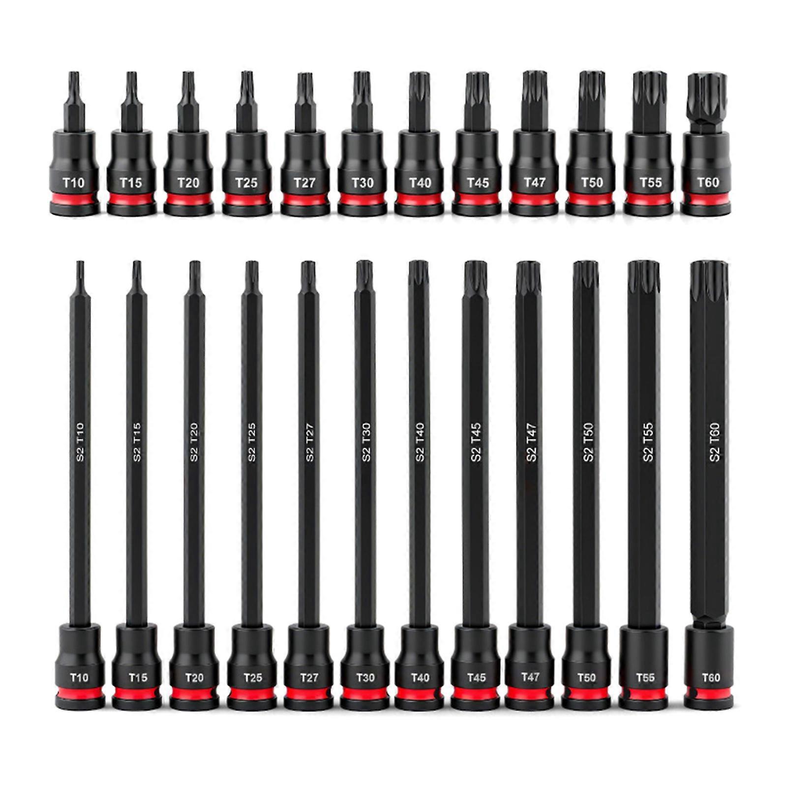 24Pcs Reinforced Socket Wrench Socket Electric Drill Tool Reinforced Nut Driver Impact Extension & Socket Multicolor