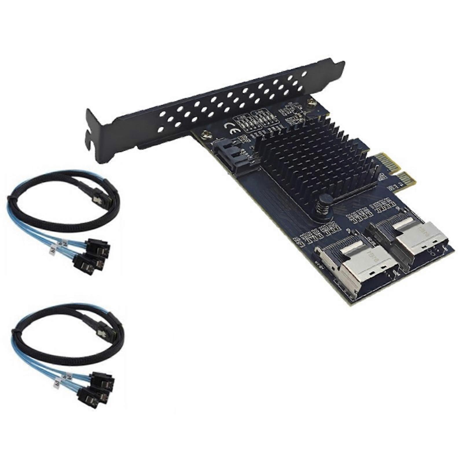 PCIE X1 SATA3.0 Card 9 Port SATA3.0 Expansion PCIE to 2 Port SFF-8087 Card 6Gbps Controller for Desktop PC Accessories Multicolor
